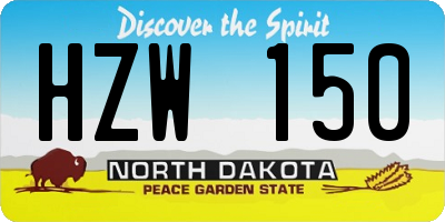 ND license plate HZW150