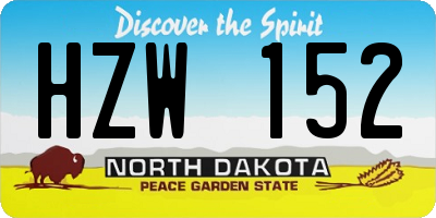 ND license plate HZW152