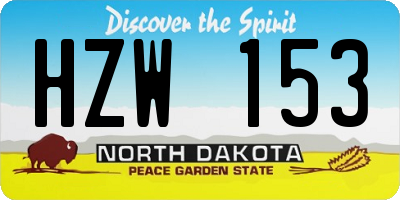 ND license plate HZW153