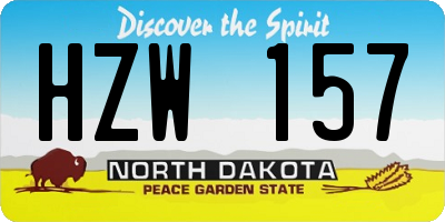 ND license plate HZW157