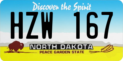 ND license plate HZW167