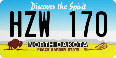 ND license plate HZW170