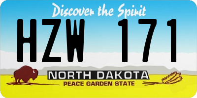 ND license plate HZW171