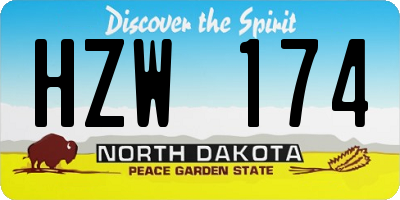 ND license plate HZW174