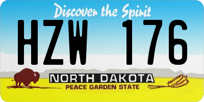 ND license plate HZW176