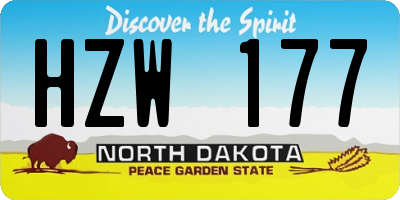 ND license plate HZW177