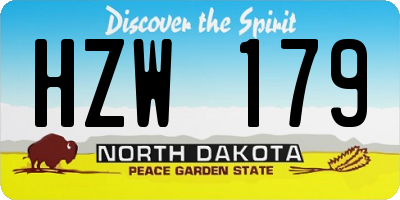 ND license plate HZW179