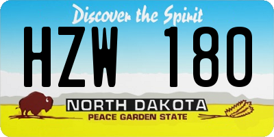 ND license plate HZW180