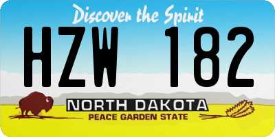ND license plate HZW182
