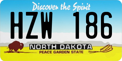 ND license plate HZW186