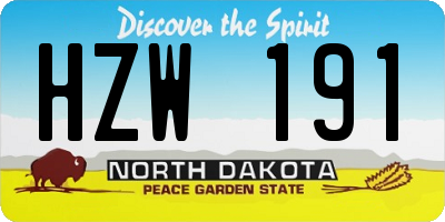 ND license plate HZW191