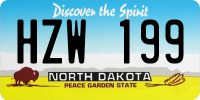 ND license plate HZW199