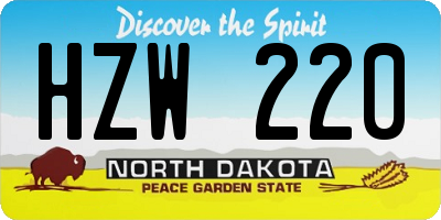 ND license plate HZW220