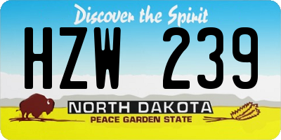 ND license plate HZW239