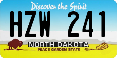 ND license plate HZW241