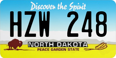 ND license plate HZW248