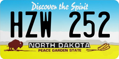 ND license plate HZW252