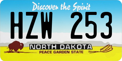 ND license plate HZW253