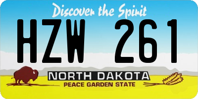 ND license plate HZW261