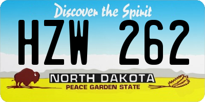 ND license plate HZW262