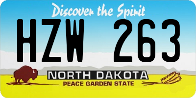 ND license plate HZW263