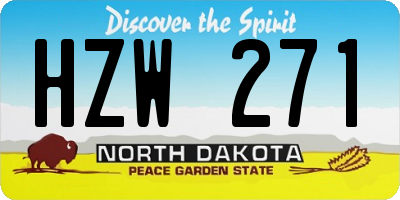 ND license plate HZW271