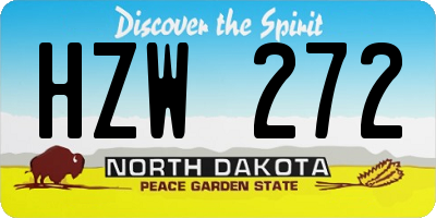 ND license plate HZW272