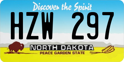 ND license plate HZW297