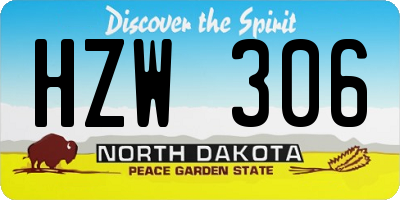 ND license plate HZW306