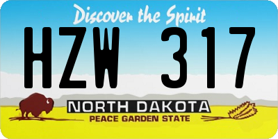 ND license plate HZW317