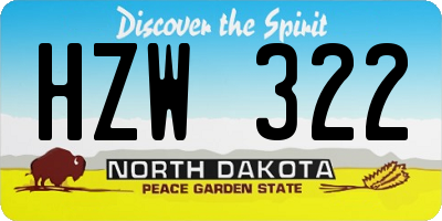 ND license plate HZW322