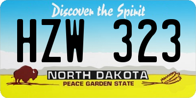ND license plate HZW323