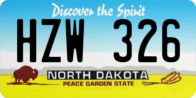 ND license plate HZW326