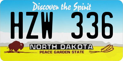 ND license plate HZW336