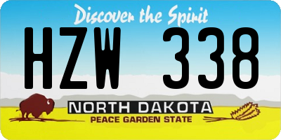 ND license plate HZW338