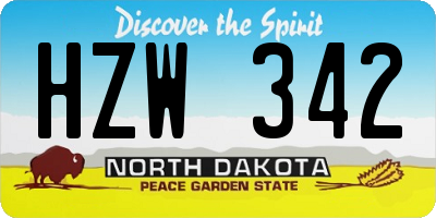ND license plate HZW342