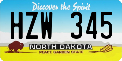 ND license plate HZW345
