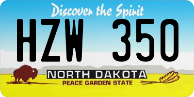 ND license plate HZW350