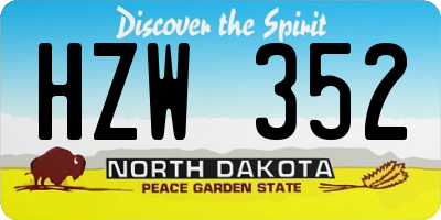 ND license plate HZW352