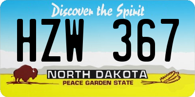 ND license plate HZW367
