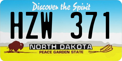 ND license plate HZW371