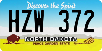 ND license plate HZW372