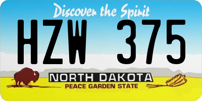 ND license plate HZW375