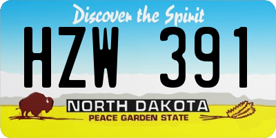 ND license plate HZW391