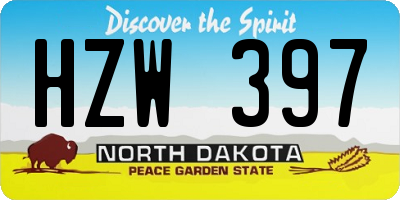 ND license plate HZW397