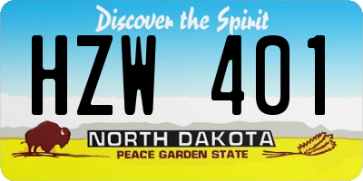 ND license plate HZW401