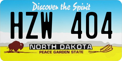 ND license plate HZW404