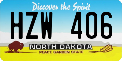 ND license plate HZW406
