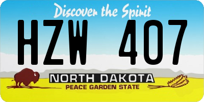 ND license plate HZW407