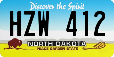 ND license plate HZW412